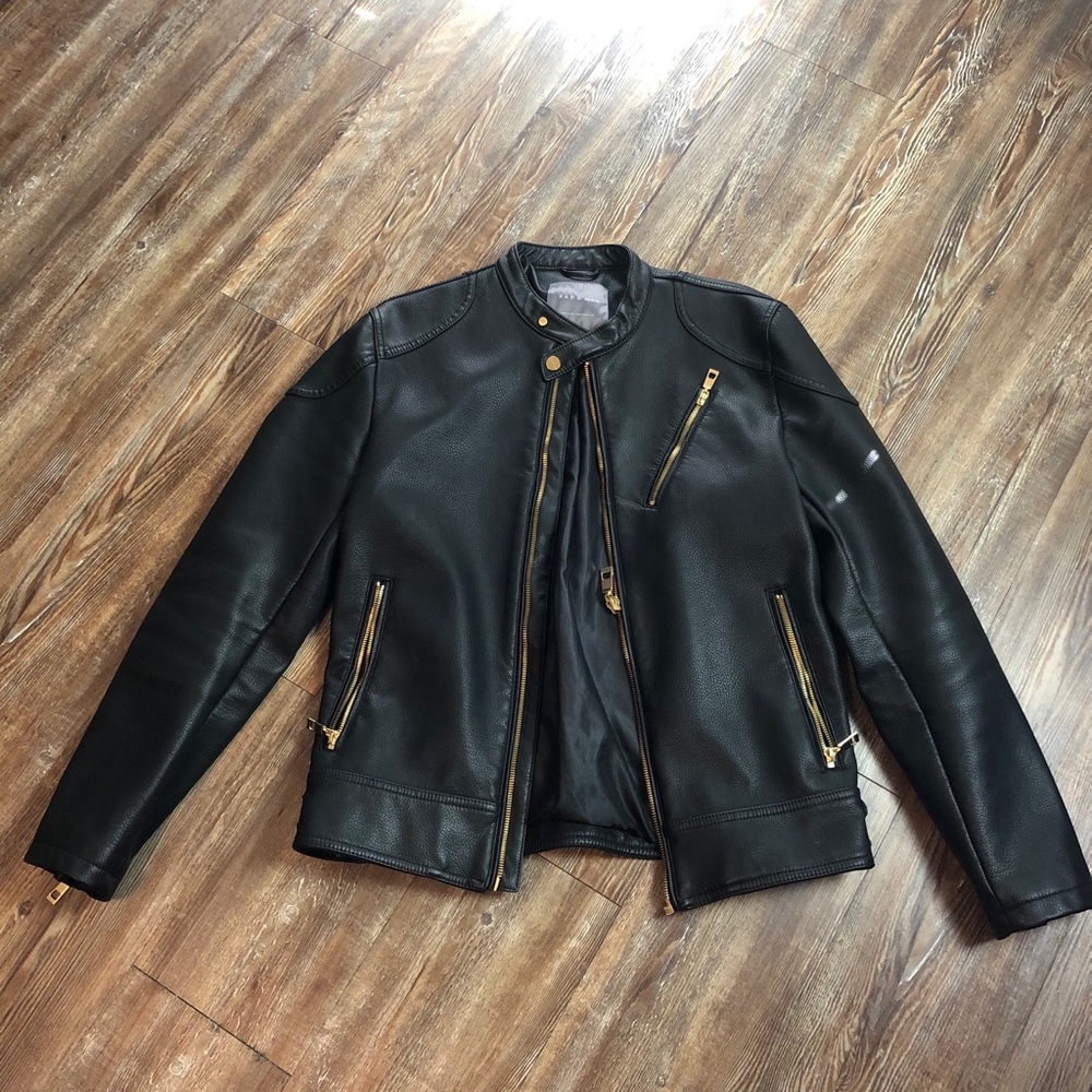 Zara Man Faux Leather Biker Jacket